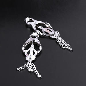 Roestvrijstalen Ketting Vlinder Drievoudig Blad Tepelclips Volwassen Seksspeeltjes Borstclips Borstklem Borstversiering - Product Image 5