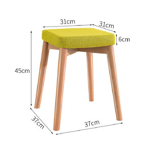 4 Legged square Shape Bench KD <strong>Wood</strong> <strong>Stool</strong> With Removable Cover - Product Image 5