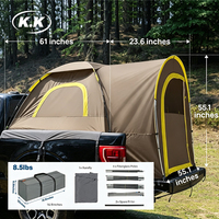 Tente de camping pour camionnette Kawagebo Kamp (KK) imperméable à double couche avec auvent et moustiquaire panoramique
