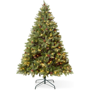 Árbol de Navidad con luz LED, árboles de Navidad artificiales de 180CM para decoraciones navideñas, árbol de Navidad de PVC mixto PE - Product Image 1