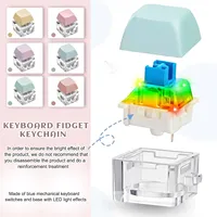 Porte-clés Fidget Clavier avec Lumière LED, Jouet Anti-Stress, Bouton Fidget, Porte-clés Jouet