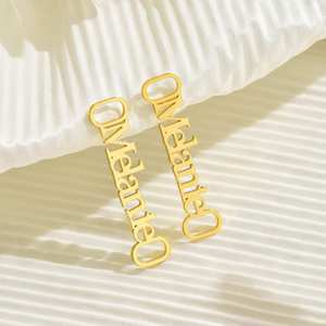Hebillas de zapatos personalizadas de acero inoxidable, hebillas de zapatos personalizadas de tres colores con nombre y letra, en inglés - Product Image 1