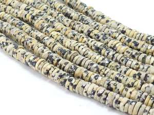 Perles de jaspe dalmatien facettées, blanc/noir, brin de 8 pouces, 6-7 mm environ, certifiées par un tiers, marque PMEGEMSBEADS, bijoux - Product Image 4