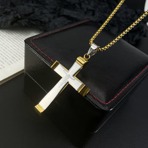 Pendentif Croix en Or Crucifix <span class=keywords><strong>Jésus</strong></span> Croix Pendentifs Collier <span class=keywords><strong>Noir</strong></span> Argent Acier Inoxydable Haute Qualité pour Colliers de Charme pour Hommes - Product Image 3