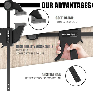Wholesale Industrial Grade Steel 6*150mm <strong>Quick</strong> <strong>Clamp</strong> Durable 90kg Clamping Force for Assembly Bar <strong>Clamps</strong> Woodworking DIY - Product Image 6