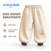 Smiledotkids Pantalons de jogging personnalisés pour enfants, tissu doux, OEM ODM, faible MOQ, imprimé chat, pour tout-petits garçons et filles, pantalons de tous les jours, vente en gros, nouveauté