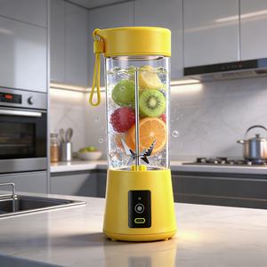 Mixeur portable USB sans fil robuste de 400 ml, sans BPA, de qualité alimentaire, silencieux, pour glace pilée et smoothies, idéal pour l'extérieur et la voiture - Product Image 4