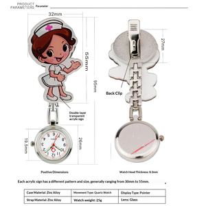 Reloj de Enfermera <span class=keywords><strong>con</strong></span> Diseño de Dibujos Animados en Acrílico, Lindo Reloj de Bolsillo <span class=keywords><strong>con</strong></span> Diseño de Animales, Movimiento de Cuarzo, Venta al Por Mayor - Product Image 2