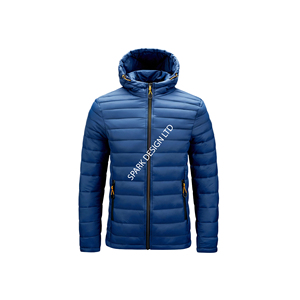 Custom Men's Windproof Bomber <b>Jacket</b> Stand Collar Hooded Winter Warm with Logo Shipping Formal Style From Bangladesh - Product Image 1