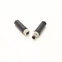 Connecteur industriel M12 étanche IP67/IP68 ODM/OEM en cuivre mâle/femelle, câble moulé en métal et plastique pour applications d'alimentation
