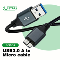 Câble d'extension de chargeur de données USB 3.0 Type A vers Micro B WISTAR pour disque dur HDD