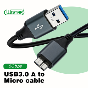 Wistar <span class=keywords><strong>สาย</strong></span>3.0ชนิด A ไปยัง Micro B ชาร์จข้อมูลขยายสายสำหรับฮาร์ดดิสก์ไดรฟ์ <span class=keywords><strong>HDD</strong></span> - Product Image 1