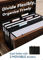 Caja Archivadora Colgante de Plástico de Gran Capacidad, con Bolsillos Expandibles y Divisores Móviles, Organizador de Oficina, Tamaño Carta/A4, Origen CN GUA