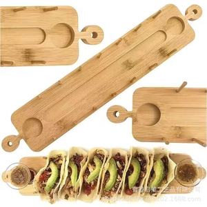 Taco Holder Wooden Rectangle With Hanging Feature For Party <b>Kitchen</b> Use - Product Image 1