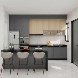 Armoires de cuisine en bois haut de gamme, contreplaqué, armoires de cuisine de luxe, îlot de rangement, armoires de cuisine importées de Chine - Product Image 2