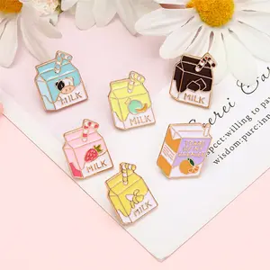 Wholesale Custom Lapel Pins Metal Soft Enamel Pins Custom Pins Enamels Cute Style Milk Badge