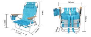 Chaise de plage pliante en aluminium moderne Kejie avec accoudoirs, chaise longue portable pour la plage - Product Image 6