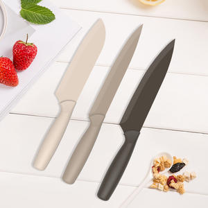 سكاكين مطبخ جديدة من الستانلس ستيل مكونة من 5 قطع ، طاه غير لاصق ، مقبض ملون من مادة PP ، سكاكين مطبخ بشفرة 3Cr13 - Product Image 6