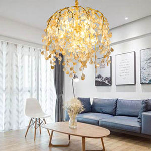 Lustre en cristal de salon duplex pour l'escalier Villa Hall Crystal <span class=keywords><strong>Elm</strong></span> Tree Flowers Coin Tassels Pendant Light - Product Image 3