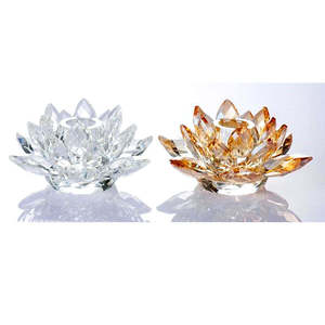 Hot Sale <strong>Lotus</strong> Shape Dining Table Center Candlestick Crystal Wedding Candelabra Silver Christmas Clear Folk Art <strong>Candle</strong> <strong>Holder</strong> - Product Image 5