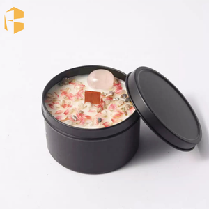 <span class=keywords><strong>2025</strong></span> all'ingrosso della decorazione domestica della latta del barattolo della candela della fragranza della pietra di cristallo olio essenziale naturale della cera di soia candele profumate personalizzate - Product Image 5