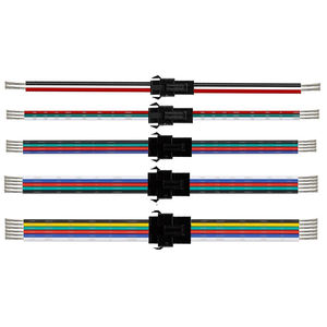 สายเชื่อมต่อแบบมีปลั๊กตัวผู้และตัวเมียแบบกำหนดสีเองได้ JST SM 2/3/4/5/6 พิน RGB สำหรับไฟ LED Strip - Product Image 1
