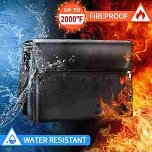 Waterproof and Fireproof Double Pocket <b>Document</b> <b>Bag</b> Large 17x12x6 Inches with Zippers for Filing Products - Product Image 3