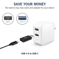 USB-C AM-CF Female USB3.1 10Gbps USB 3.0 Adaptor Konverter Tipe A Ke USB 3.1