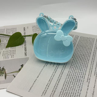 Boîte de rangement en plastique écologique en forme de lapin pour filles, pour perles, bijoux, boucles d'oreilles, bagues, cosmétiques, emballage pour enfants