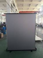 Écran de projection portable rétractable Full HD 3D argenté 92 pouces 16:9 autoportant au sol à tension manuelle pour usage domestique