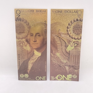 Lote de 6 Billetes de Dólar Estadounidense de 1, 5, 10, 20, 50 y 100 Dólares, Colección de Billetes con Lámina Dorada del Antiguo Presidente - Product Image 4