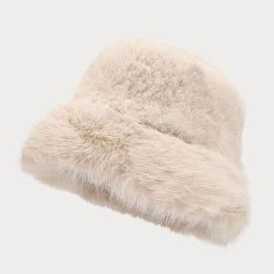 2024 Autumn Winter Vintage Plush Furry Bucket <b>Hat</b> Warm Fashion Solid Color Faux Fur Bucket <b>Hat</b> <b>for</b> Women - Product Image 6