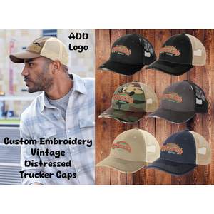 Gorras de camionero desgastadas con logotipo de textos bordados personalizados 2025 C600 - Product Image 5