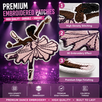 Patchs brodés de ballet de danse Appliques thermocollantes pour vêtements chapeaux sacs accessoires d'artisanat bricolage Badges