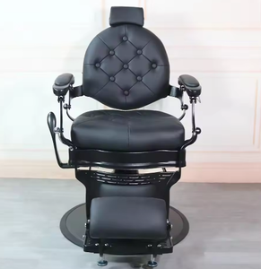 Fauteuil de Barbier Rétro de Luxe en Fer, Hydraulique et Inclinable, pour Salon de Coiffure, Massage, en Cuir, Idéal pour Salons de Beauté et Salles de Sport - Product Image 2