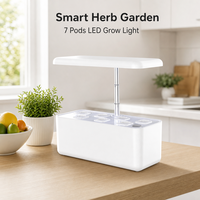 Jardin hydroponique d'intérieur intelligent moderne, 7 pods, lumière de culture LED, ABS, aluminium, commande tactile, certifié CE, ETL, FCC, RoHS