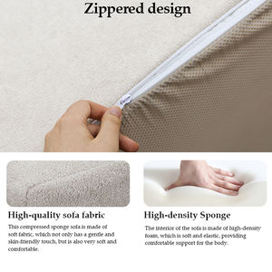 Sofá Modular Seccional para Sala de Estar, Diseño sin Respaldo con Borde Redondo, Espuma Viscoelástica Comprimida - Product Image 4