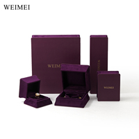 WElMel PU Leder Ring boxen Schmuck verpackung Benutzer definierte Lila Grau Leder Ring Anhänger Set Boxen Velvet Jewelry Box