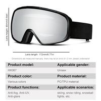 Masque de ski avec protection UV400, lunettes de sport pour le ski, verres polarisés anti-buée, fabricant de lunettes de snowboard OEM, personnalisation