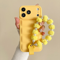 Coque de téléphone 3D en TPU souple pour Samsung Galaxy A54 A33 A32 5G A24 A25 A23 A14 A13 avec dragonne et cordon de suspension, style doudoune