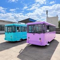 Bus touristique Dorlin 18 places, train touristique à cabine fermée, logo et couleur personnalisés pour les parcs et les stations balnéaires