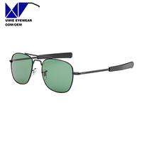 Lunettes de soleil carrées classiques OEM pour hommes, lunettes de pilote polarisées American Optical, monture transparente