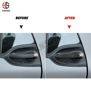Adesivo auto 2 pz per Benz Smart 453 Fortwo 2016 2021 in fibra di carbonio per auto maniglie per porte esterne accessori per auto - Product Image 4