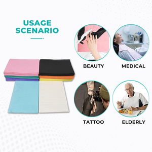 Bavaglini dentali impermeabili monouso 13*18 pollici bavaglini medicali carta e grembiule dentale PE produttore - Product Image 5