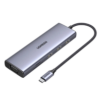 UGREEN Hub Type-C 9-in-1 CM498 15600 4K VGA Gigabit Ethernet Pengisian Daya PD 100W Pembaca Kartu SD/TF