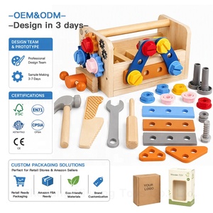 Juego de <span class=keywords><strong>herramientas</strong></span> de madera para juego de imitación al por mayor, <span class=keywords><strong>juguete</strong></span> de madera para niños con tuercas y tornillos para ensamblar - Product Image 1
