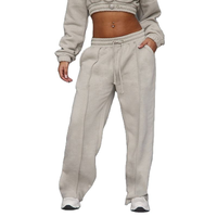 Ensemble 2 pièces décontracté et tendance pour femme : Haut court oversize uni de haute qualité et pantalon de jogging en tissu éponge – Vente en gros