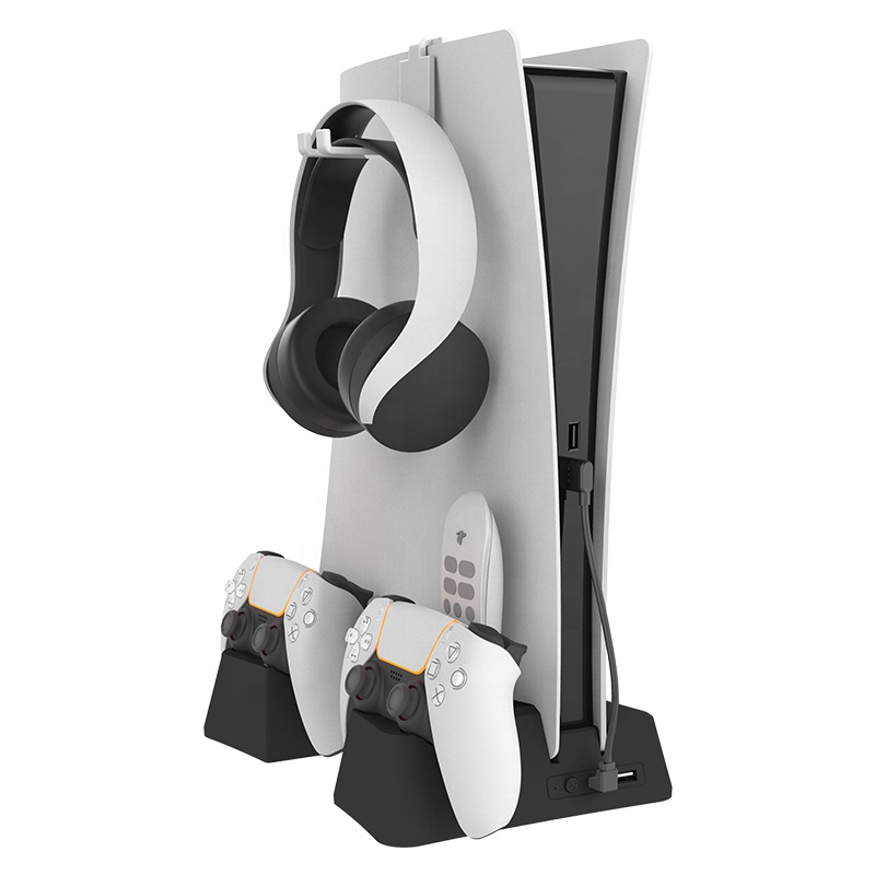 PS5 Accessories Cooling Fan with Controller Wireless Dual Gamepad Charging Dock for Ps5 Digital Edition