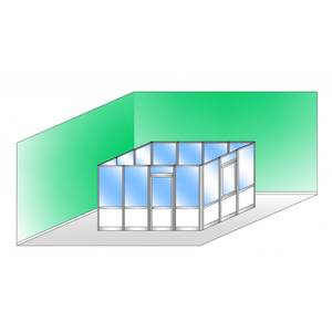 Italfrom Pure White RAL 9010, Mamparas de Oficina Modulares de 4 Lados, Tamaño 4x3 M, Vidrio Transparente, Baquelita, Aluminio, Vidrio Transparente 4x3 M - Product Image 1