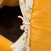 Lit pour chat en forme de citrouille, fermé, chaud et doux, en peluche, pour chats d'intérieur et petits chiens